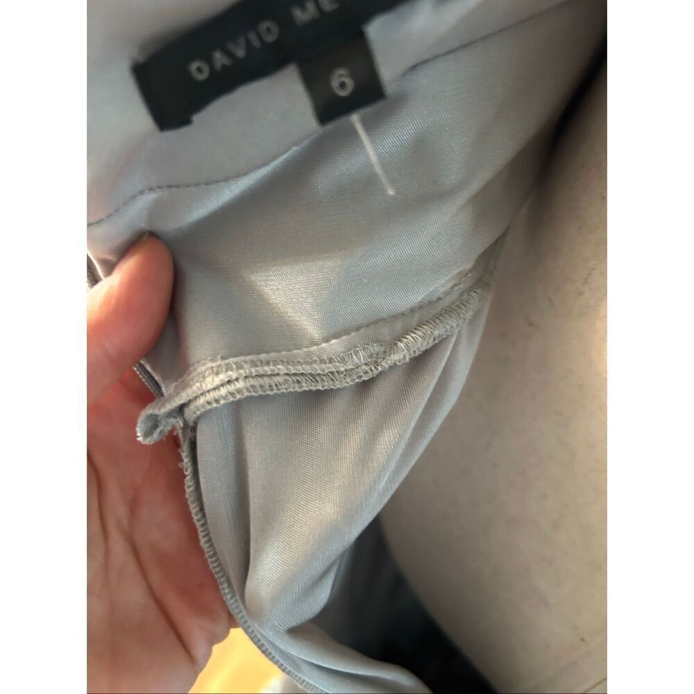 David Meister silver sparkly evening gown dress size 6 long maxi prom homecoming - Picture 7 of 7